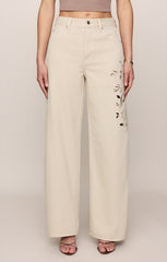The Show Off High-Rise Bowed Denim