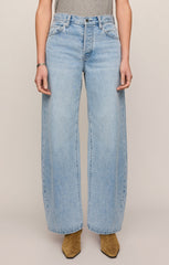The Show Off High-Rise Bowed Denim