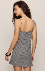Rita Gingham Linen Mini Dress