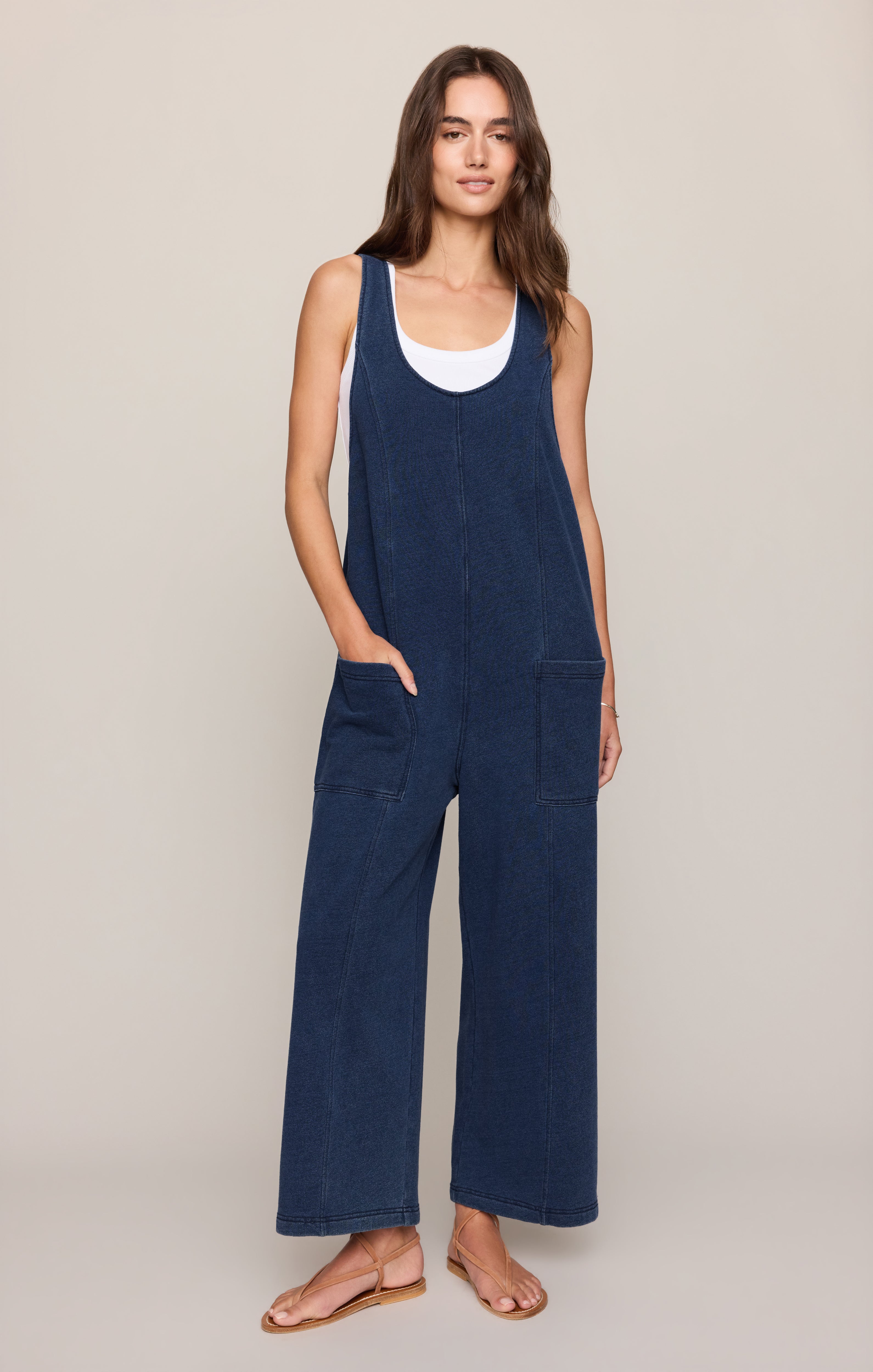 Dream All Day Knit Denim Overall