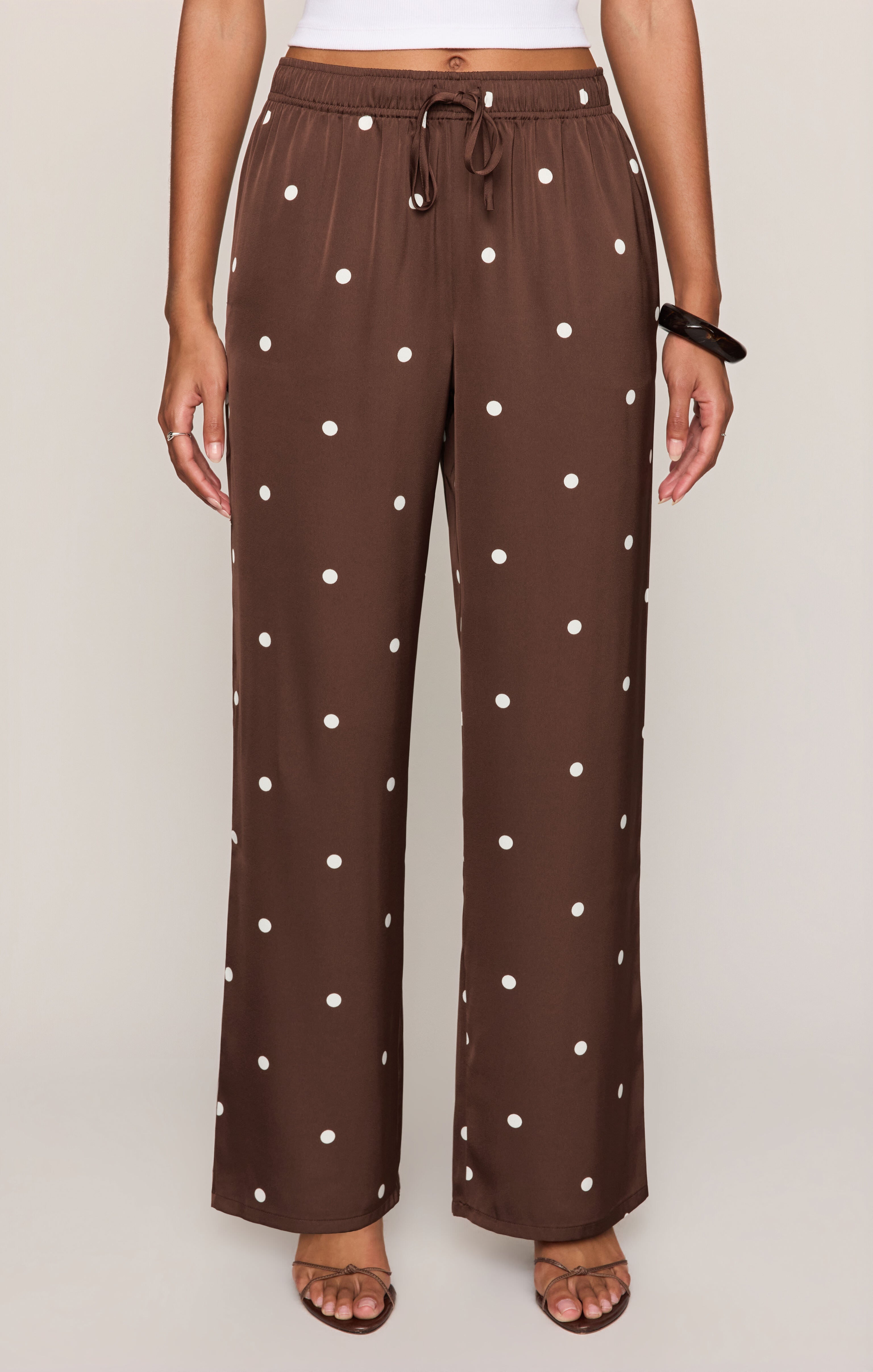 Lara Satin Dot Wide Leg Pant