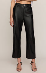 Vesper Faux Leather Bowed Leg Pant