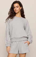 Sport Stripe Boyfriend Knit Terry Sweatshirt