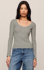 Audri Pointelle Henley Top