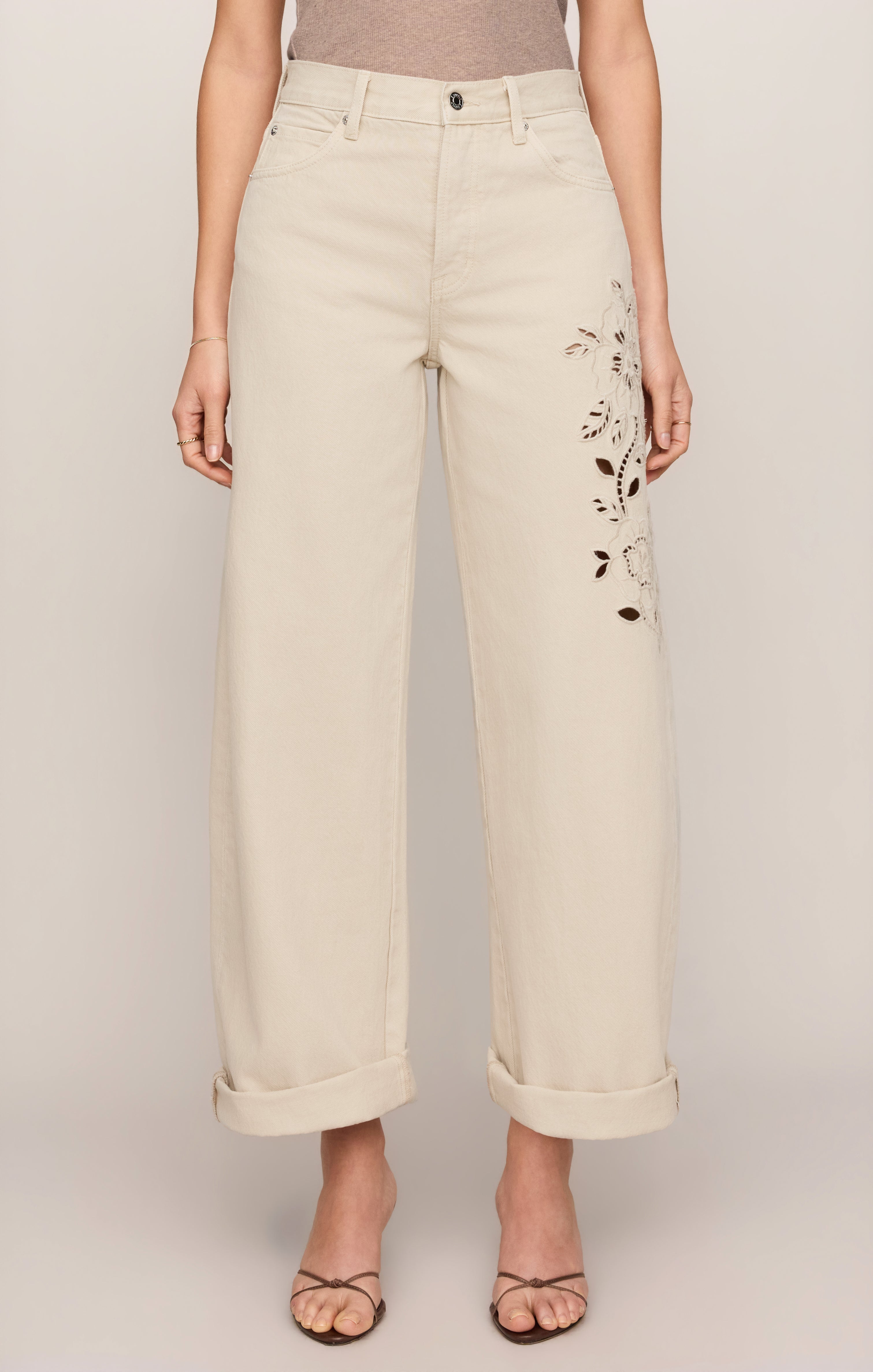 The Show Off High-Rise Bowed Denim