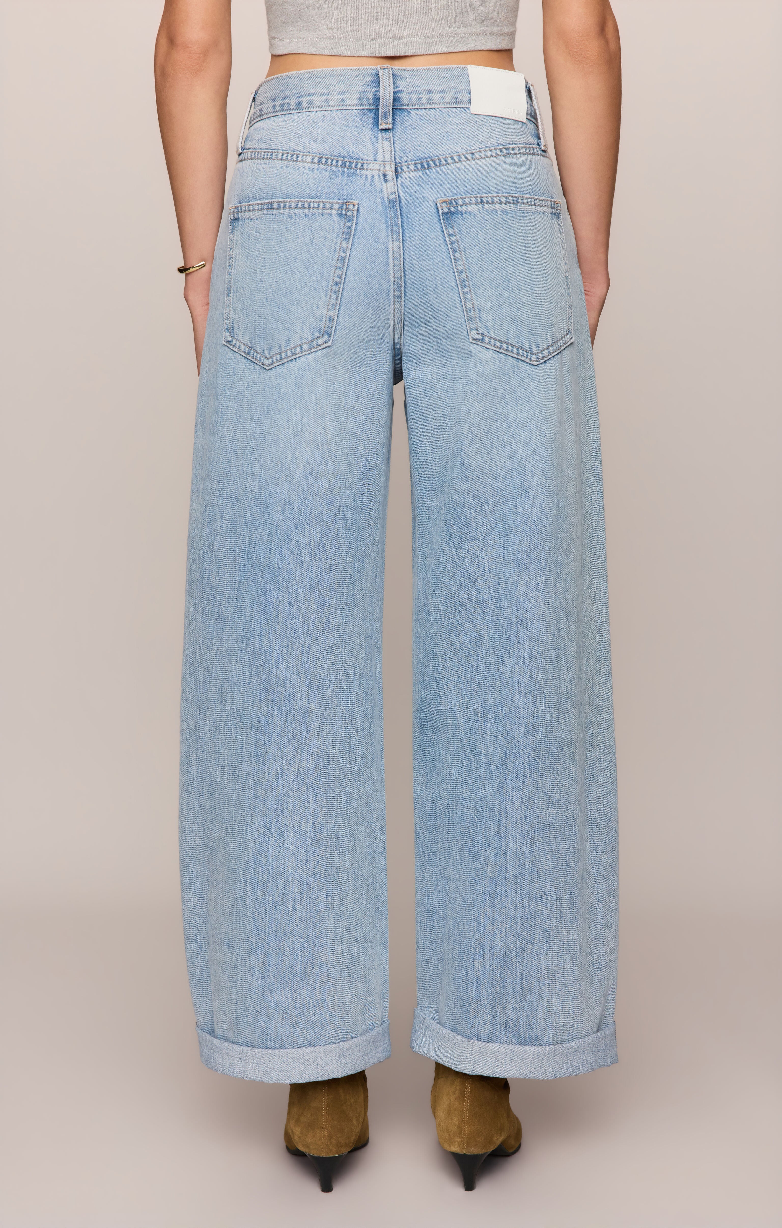 The Show Off High-Rise Bowed Denim