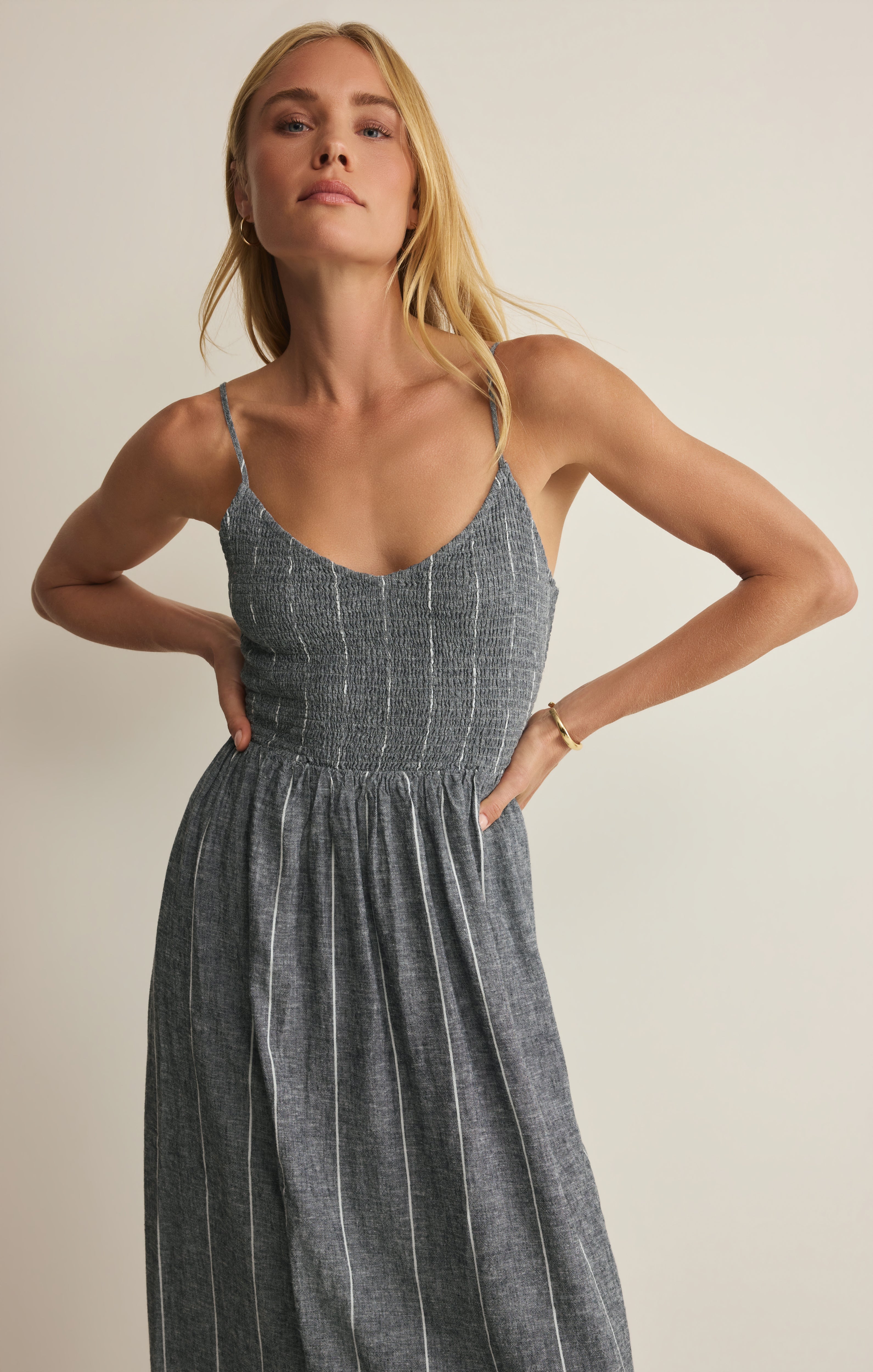 Romy Striped Linen Maxi Dress