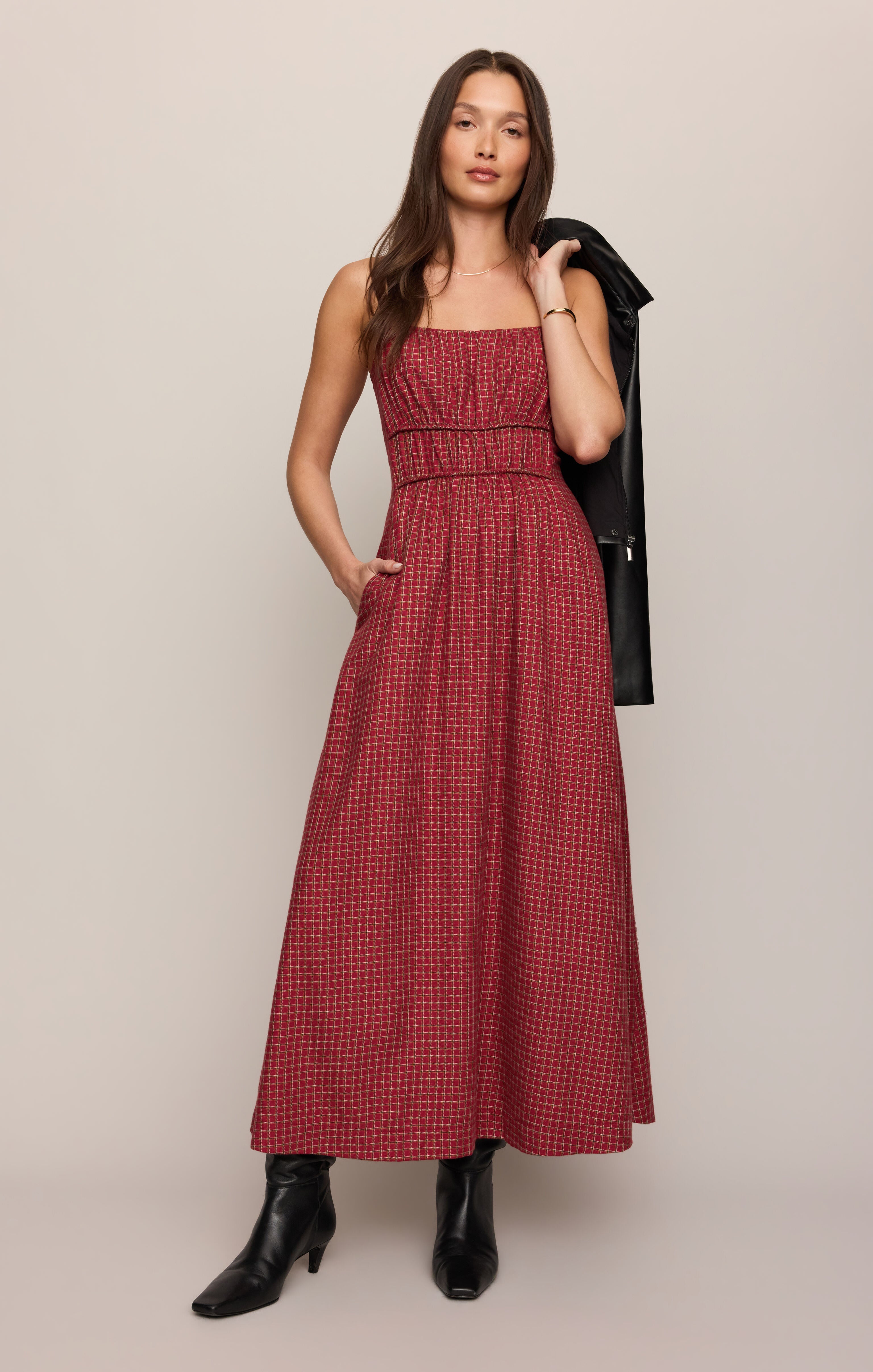 Evermore Plaid Flannel Midi Dress