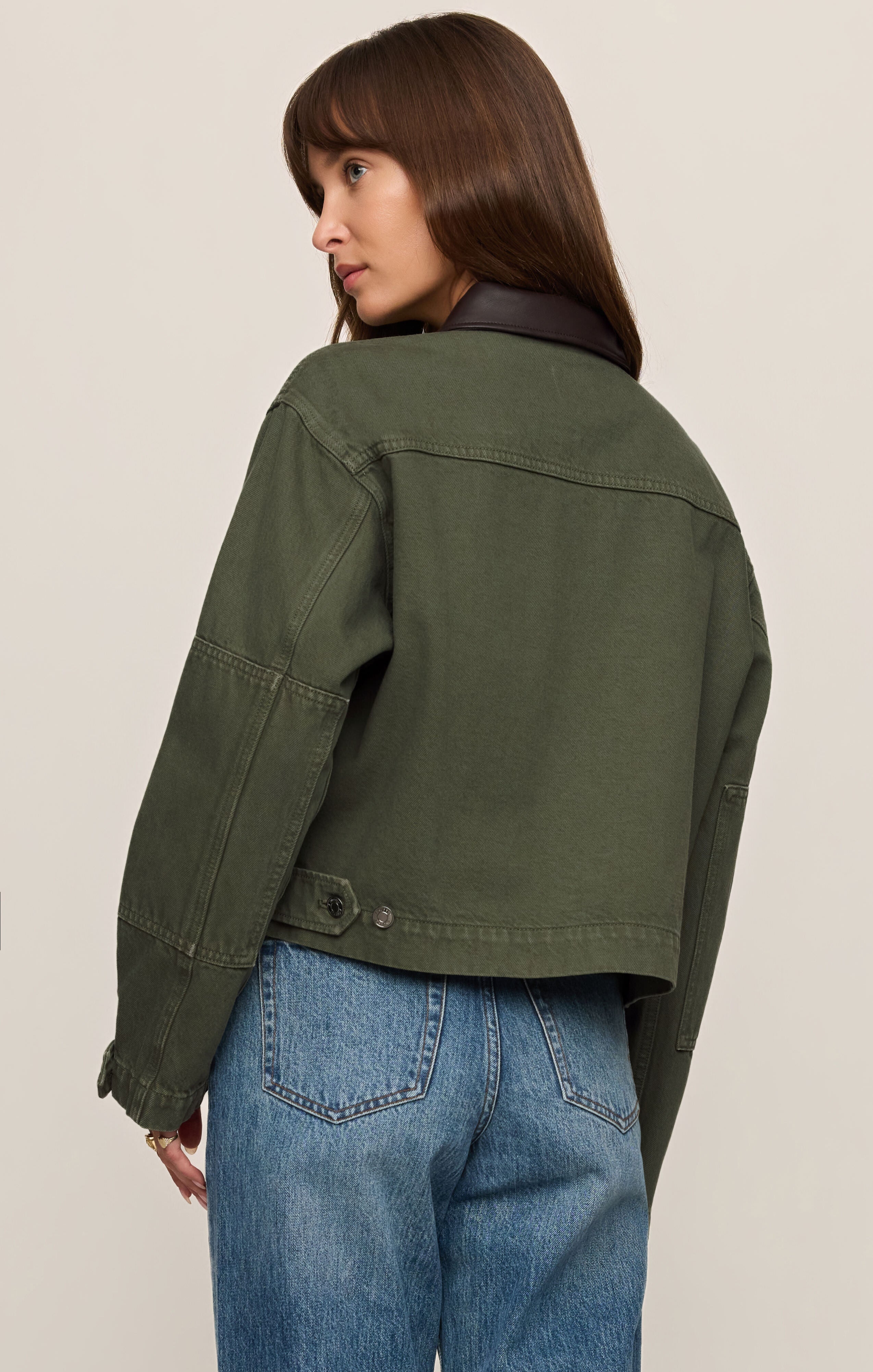 Rey Cropped Denim Chore Jacket