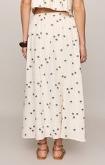 Palm Linen Midi Skirt