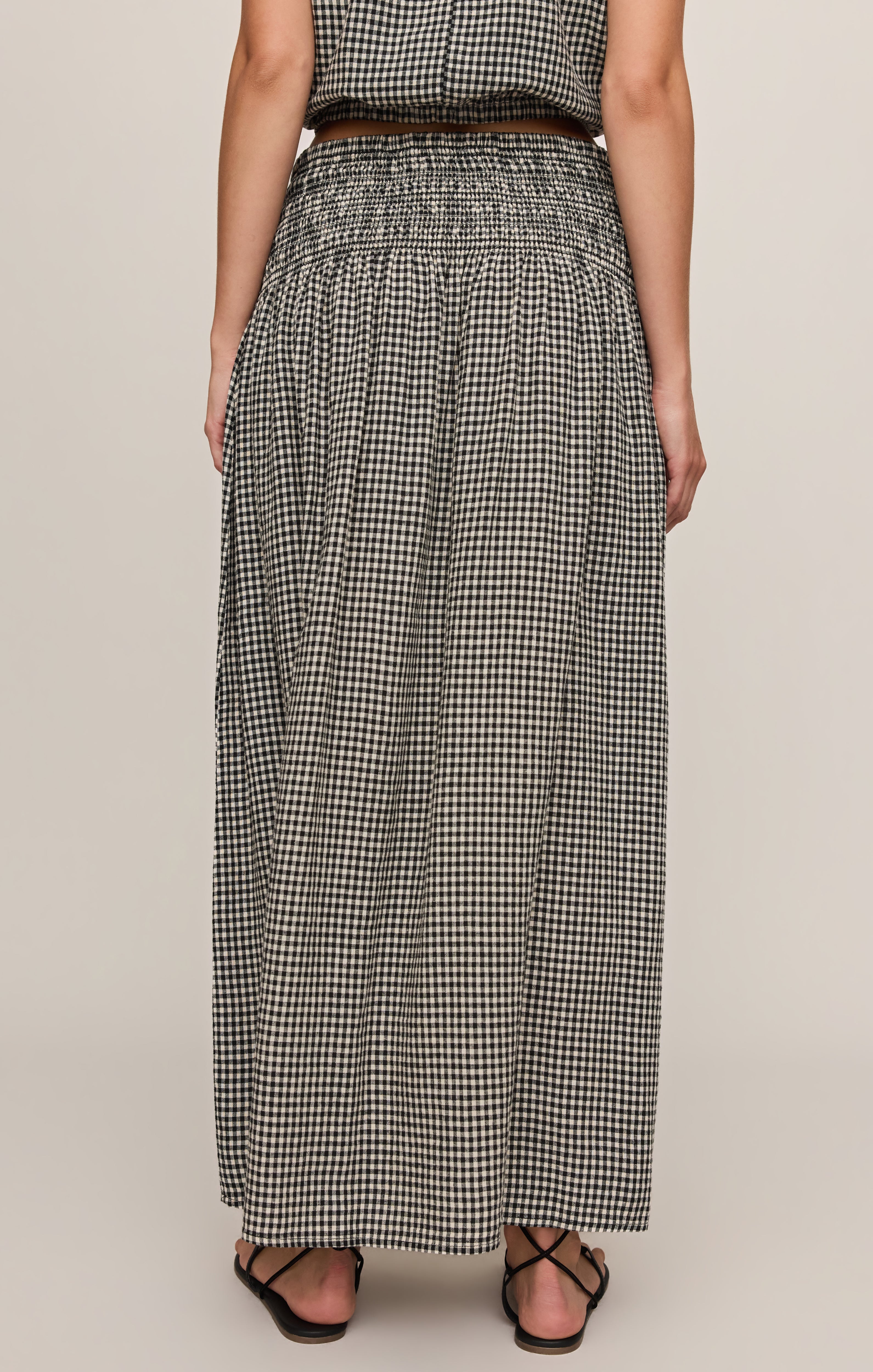 Brooke Gingham Linen Maxi Skirt