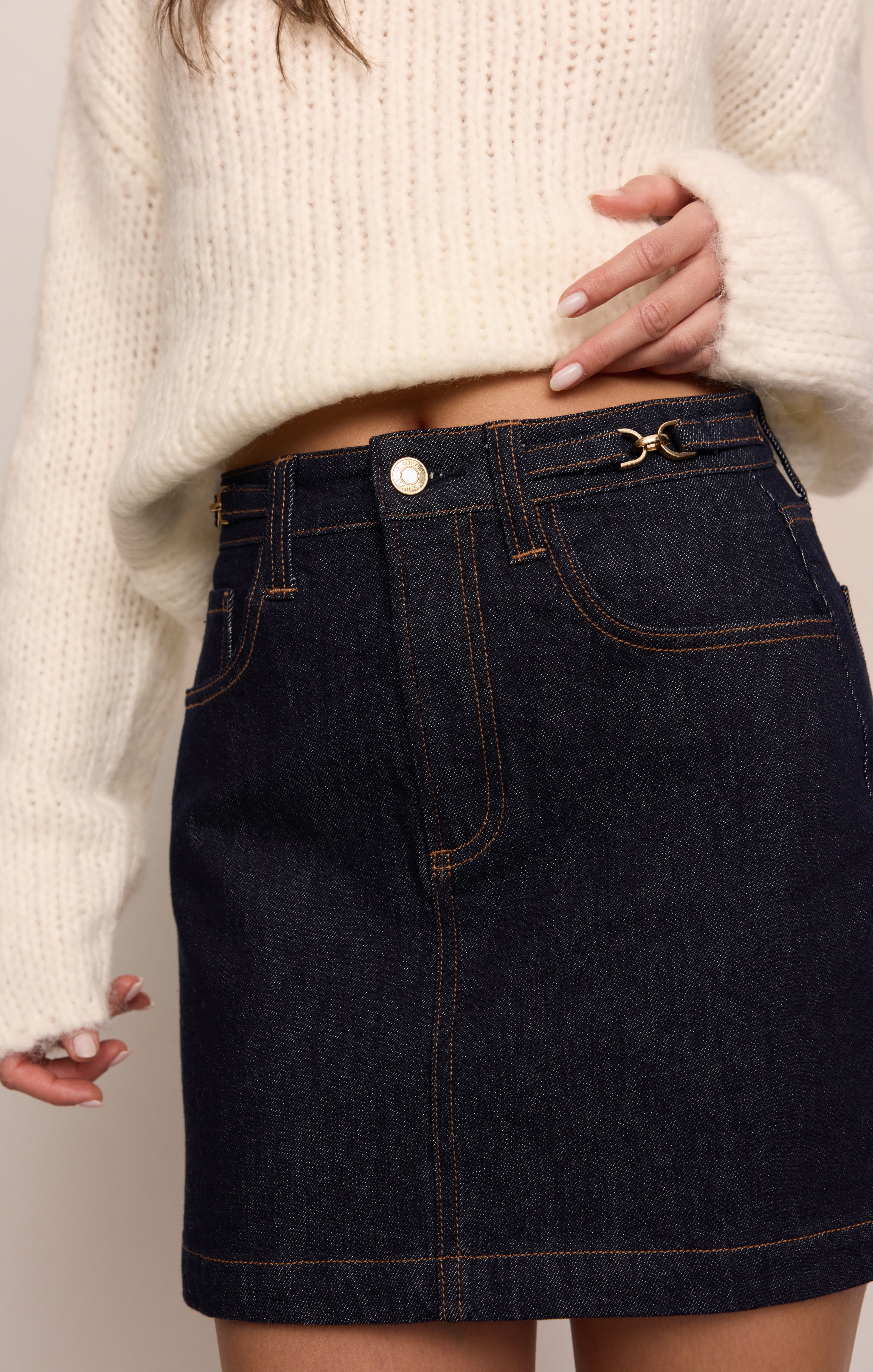 Socialite Denim Mini Skirt