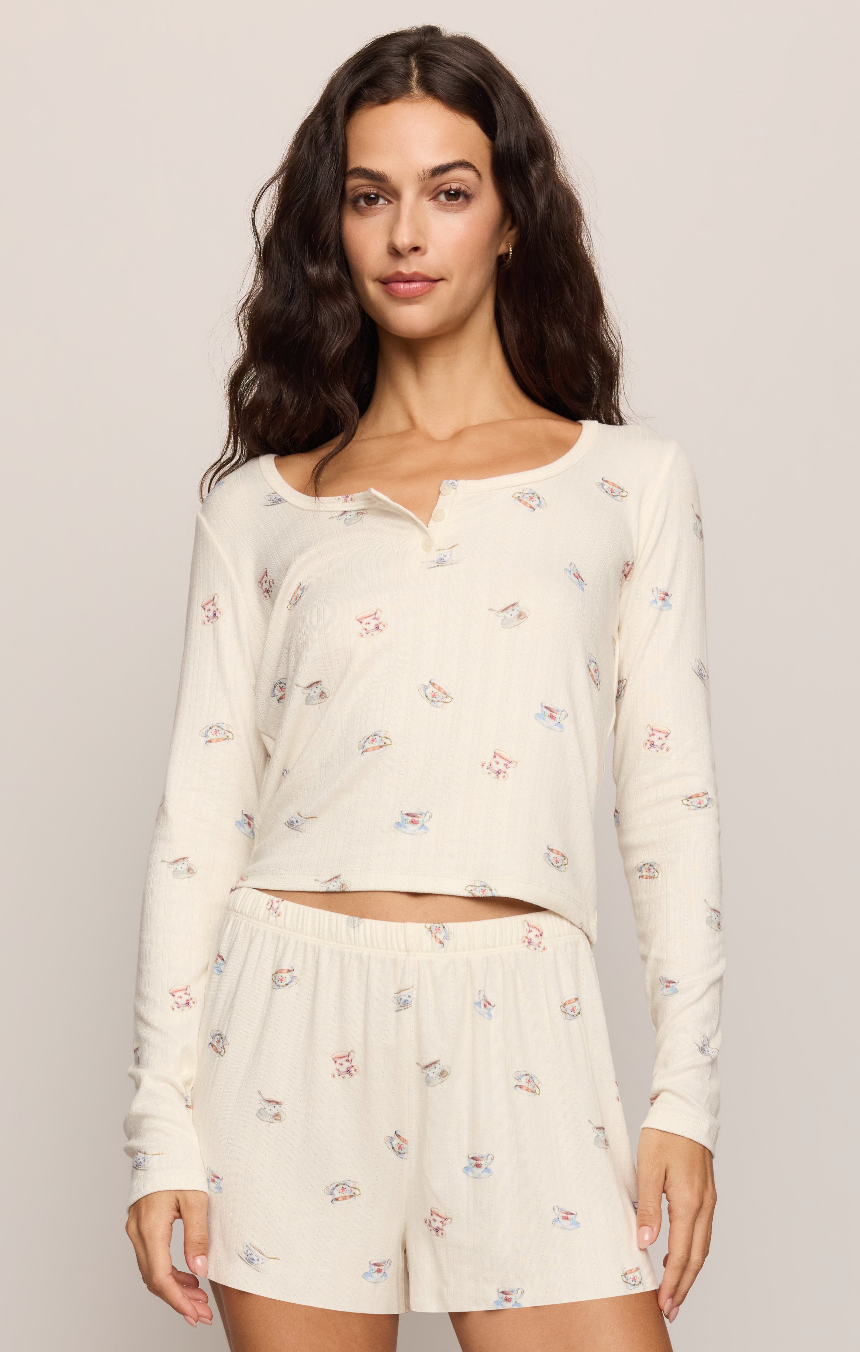 Tea Time Silky Pointelle Top
