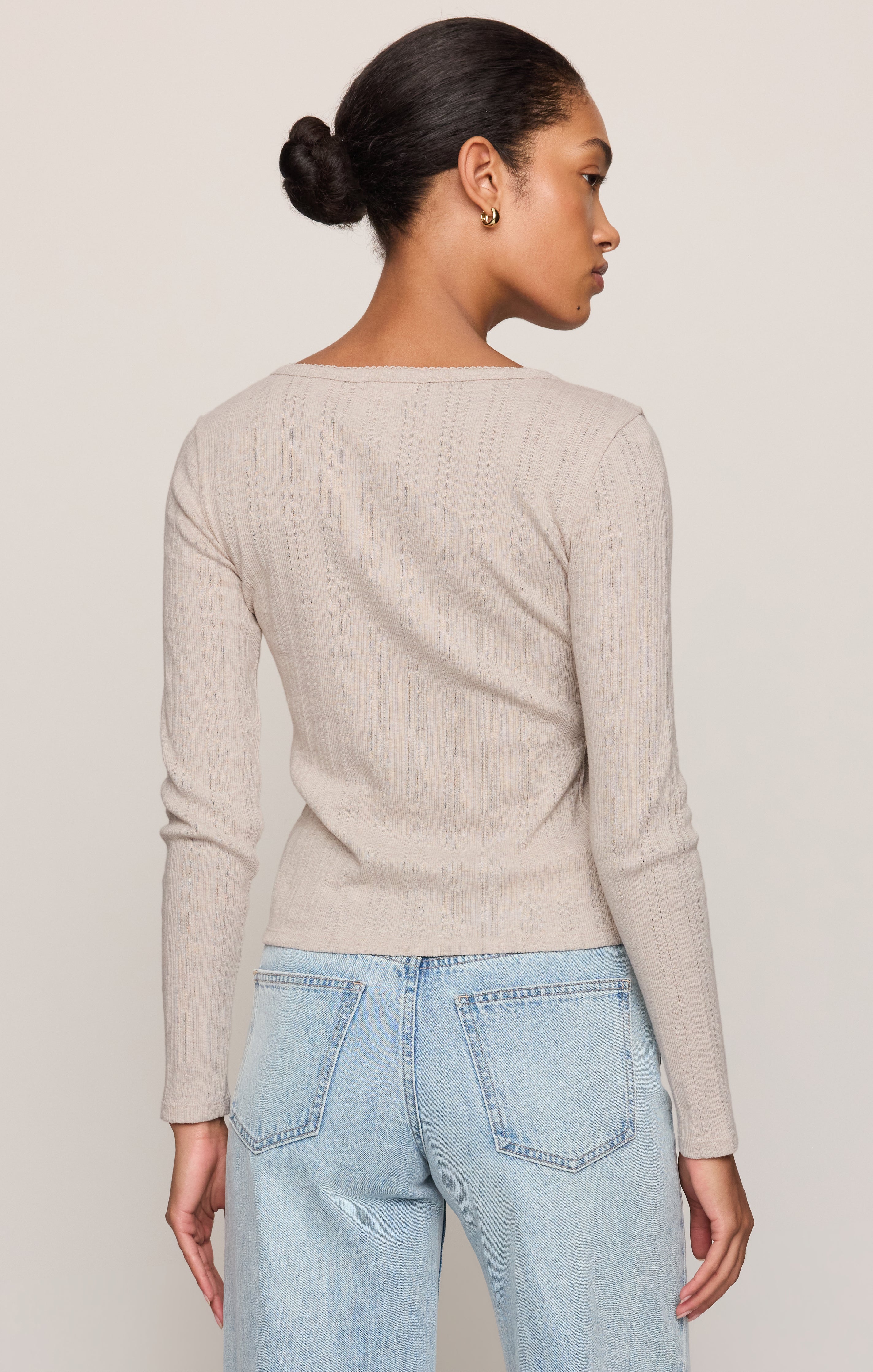 Audri Pointelle Henley Top